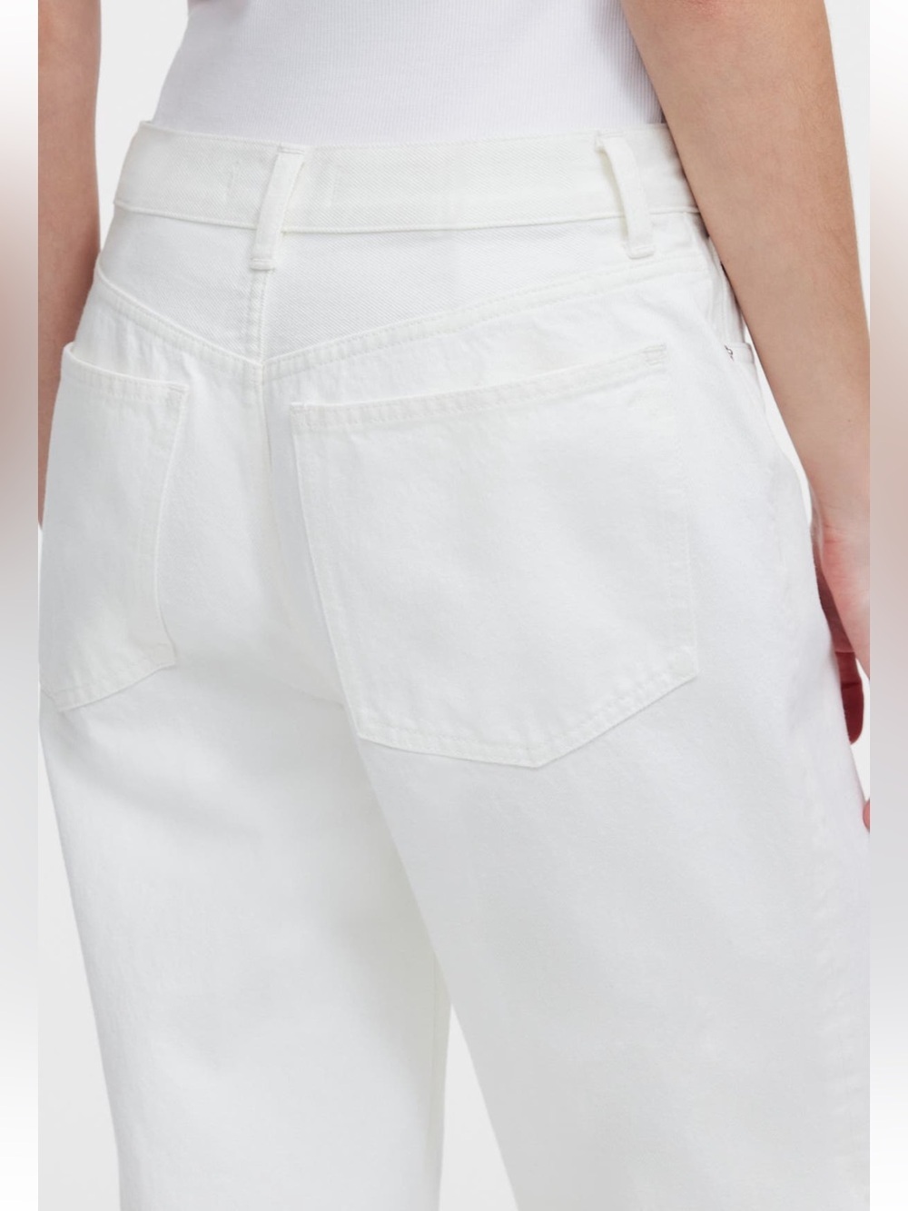 Madewell Low Slung Baggy Jeans Pure White Rigid Wide Leg Relaxed Size 30 NWT - Picture 6 of 16